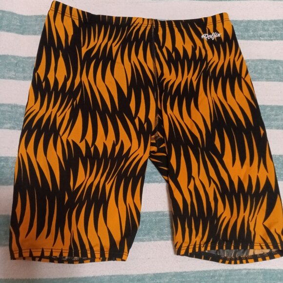 DOLFIN SWIM JAMMER, ORANGE AND BLACK PRINT, SIZE "32", (Pre-Owned) - Picture 1 of 7